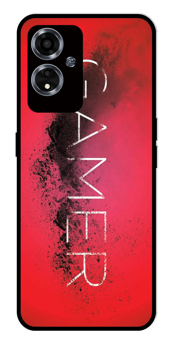 Gamer Pattern Metal Mobile Case for Oppo A59 5G   (Design No -41)