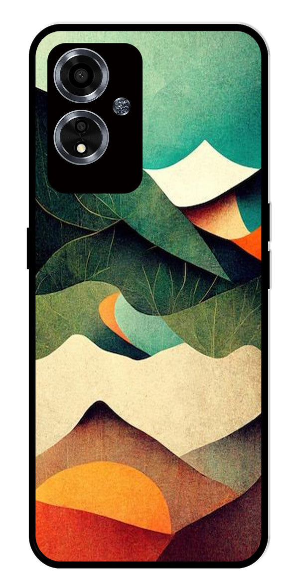 MultiColor Pattern Metal Mobile Case for Oppo A59 5G   (Design No -43)