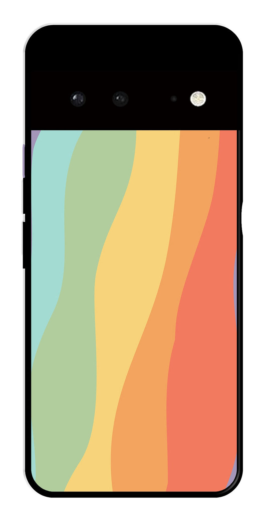 Muted Rainbow Metal Mobile Case for Google Pixel 6 5G   (Design No -02)