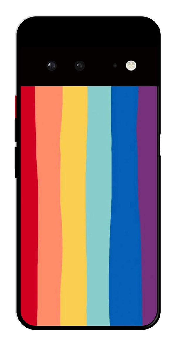 Rainbow MultiColor Metal Mobile Case for Google Pixel 6 5G   (Design No -03)