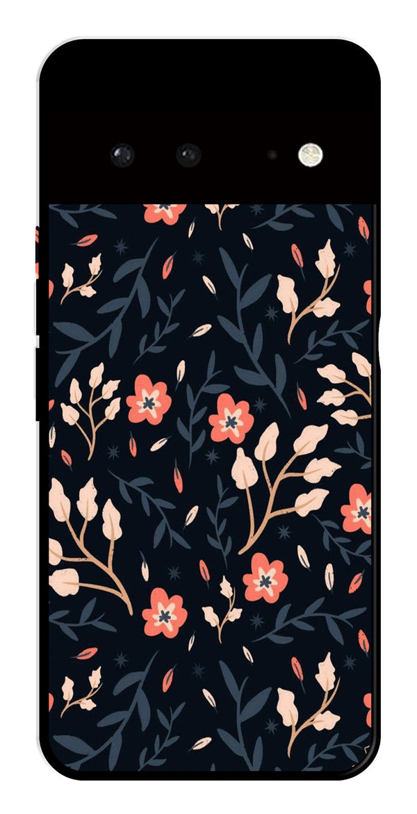 Floral Pattern Metal Mobile Case for Google Pixel 6 5G   (Design No -10)