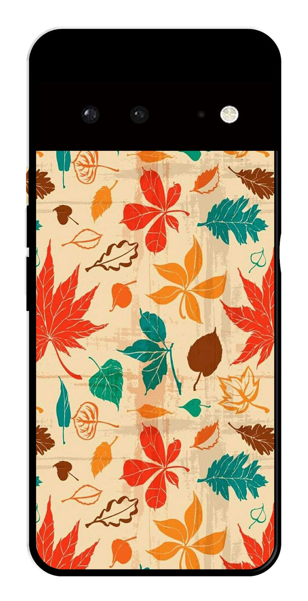 Leafs Design Metal Mobile Case for Google Pixel 6 5G   (Design No -14)