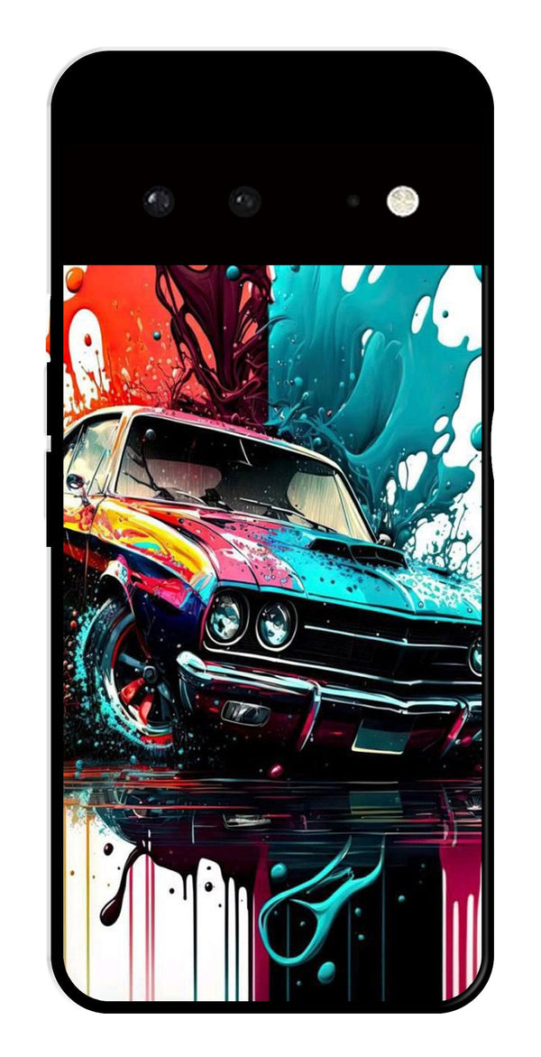 Vintage Car Metal Mobile Case for Google Pixel 6 5G   (Design No -29)