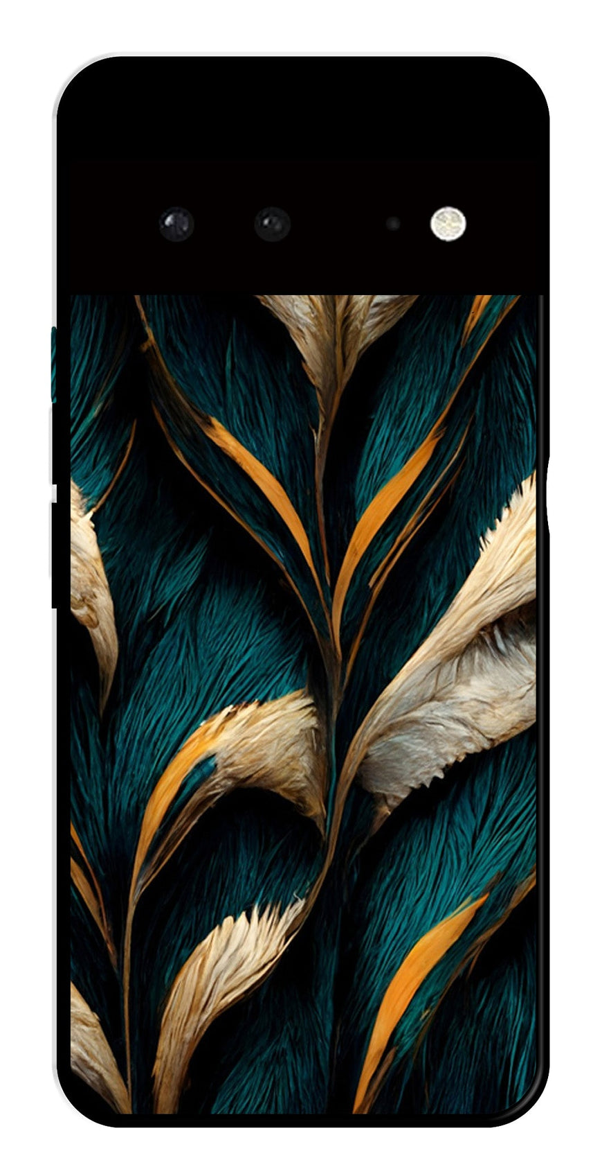 Feathers Metal Mobile Case for Google Pixel 6 5G   (Design No -30)