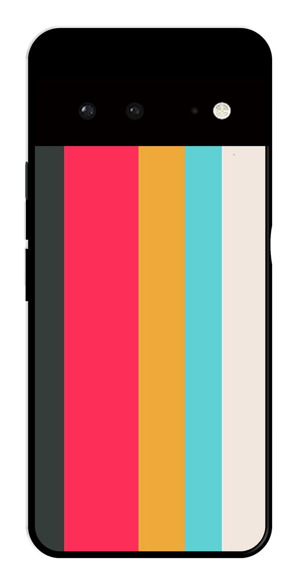 Muted Rainbow Metal Mobile Case for Google Pixel 6 5G   (Design No -31)
