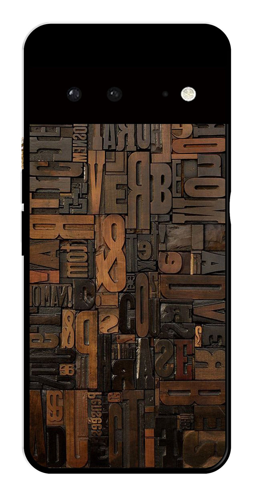 Alphabets Metal Mobile Case for Google Pixel 6 5G   (Design No -32)