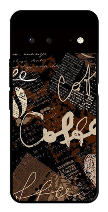 Coffee Pattern Metal Mobile Case for Google Pixel 6 5G
