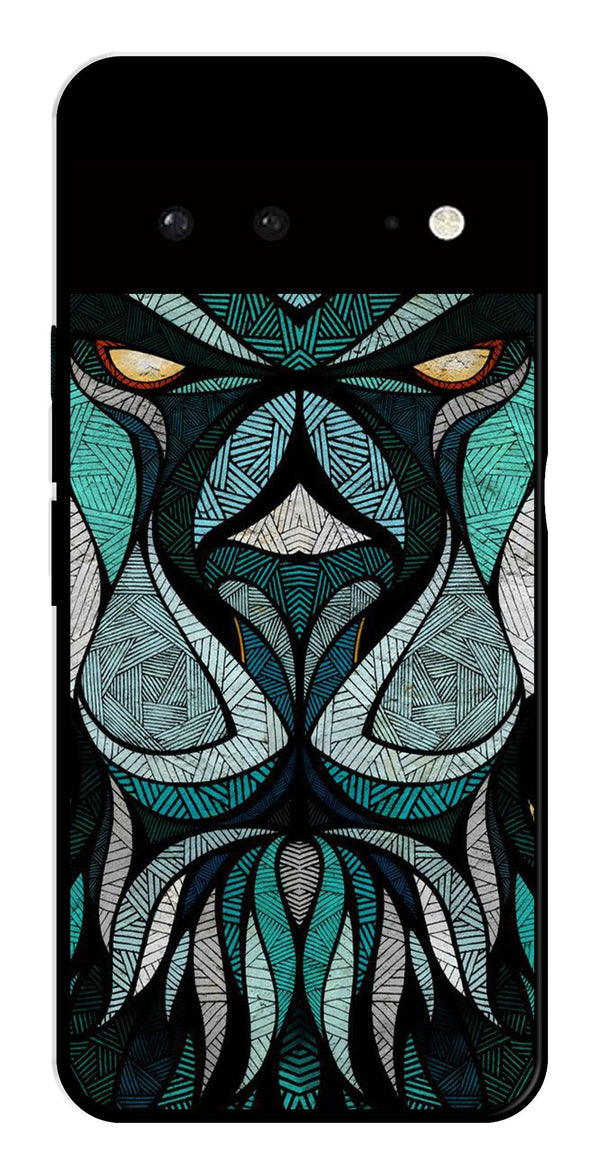 Lion Pattern Metal Mobile Case for Google Pixel 6 5G   (Design No -40)