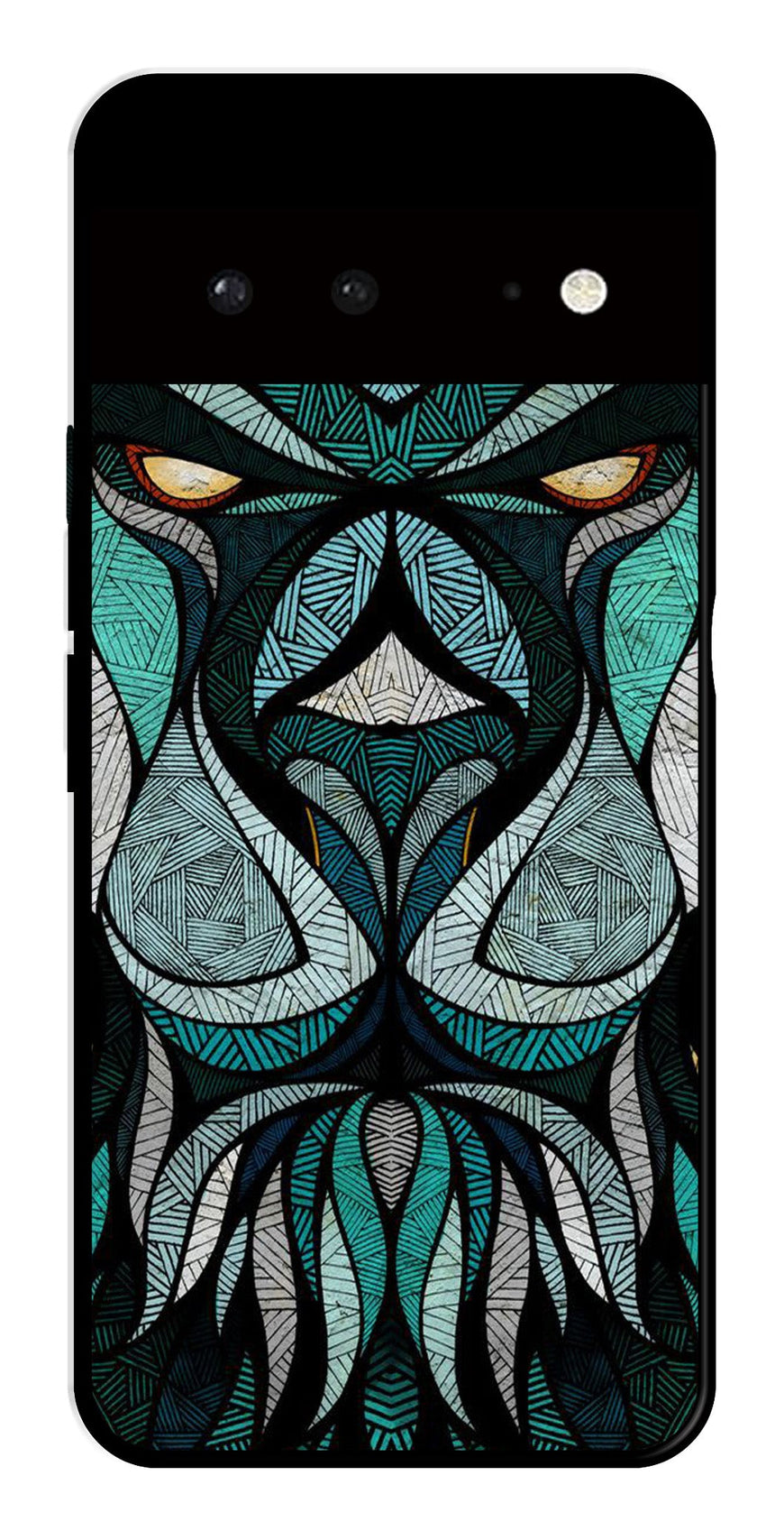 Lion Pattern Metal Mobile Case for Google Pixel 6 5G   (Design No -40)