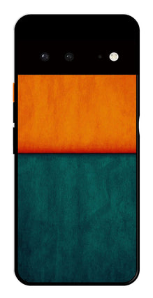 Orange Green Pattern Metal Mobile Case for Google Pixel 6 5G