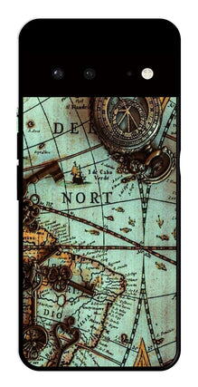 Map Design Metal Mobile Case for Google Pixel 6 5G