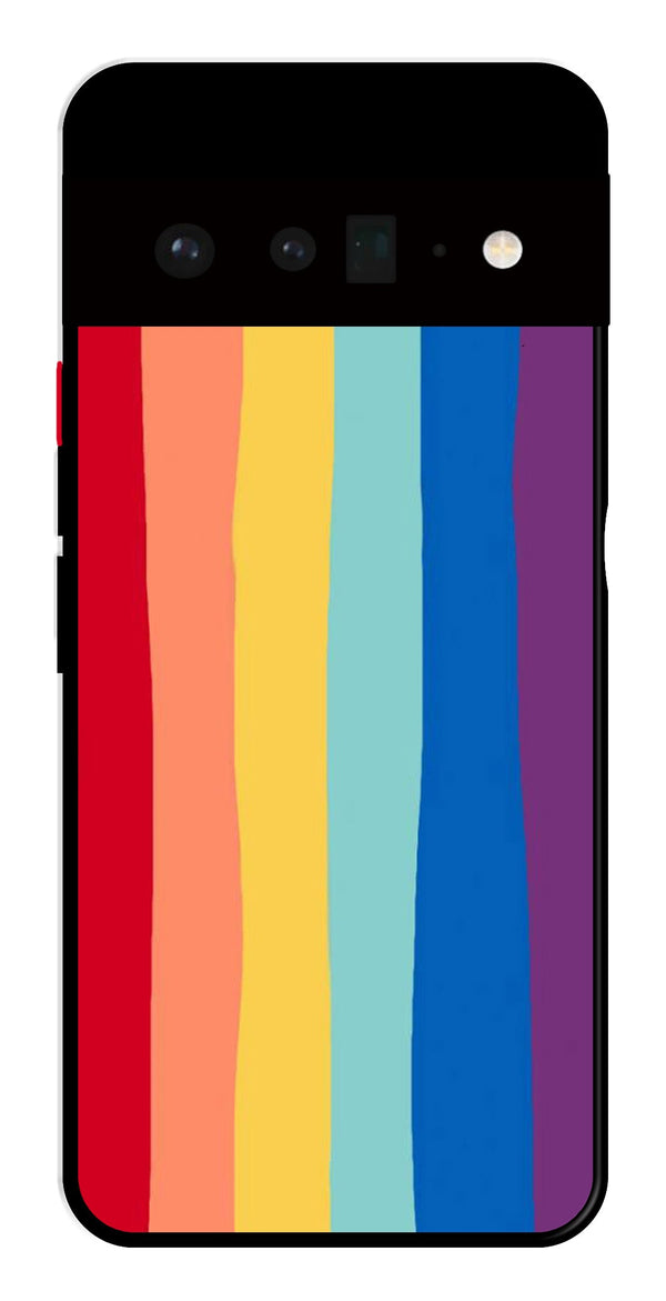 Rainbow MultiColor Metal Mobile Case for Google Pixel 6 Pro 5G   (Design No -03)