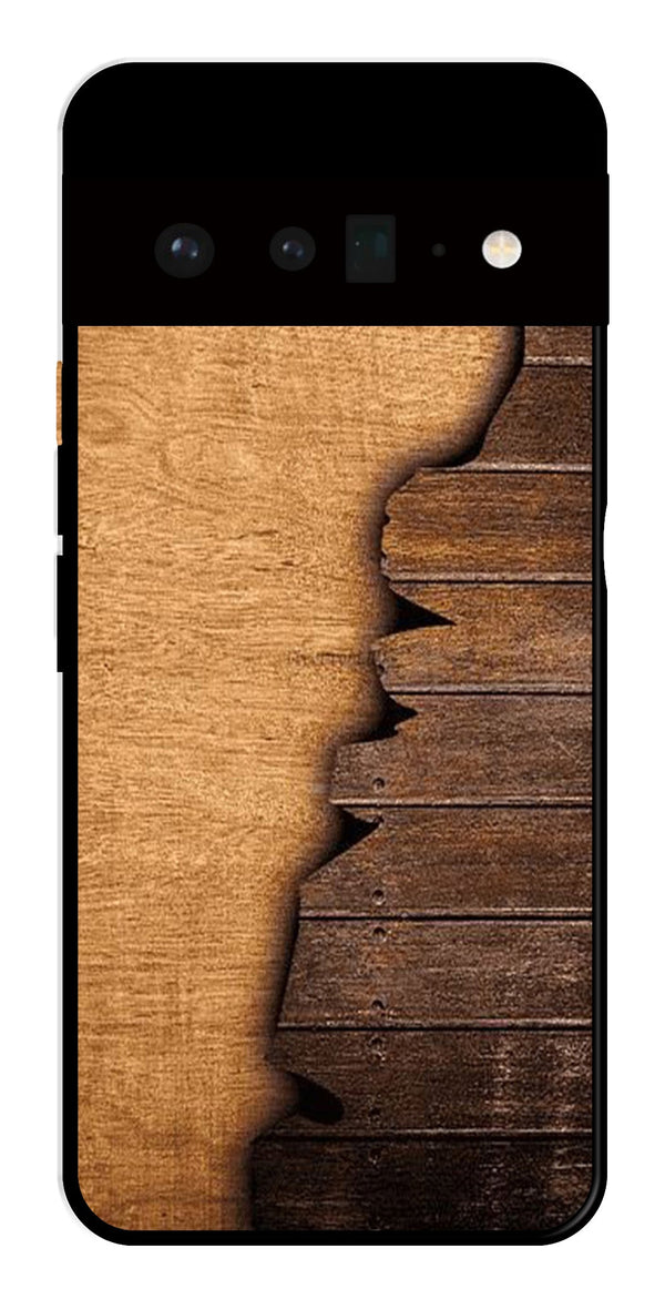 Wooden Design Metal Mobile Case for Google Pixel 6 Pro 5G   (Design No -13)