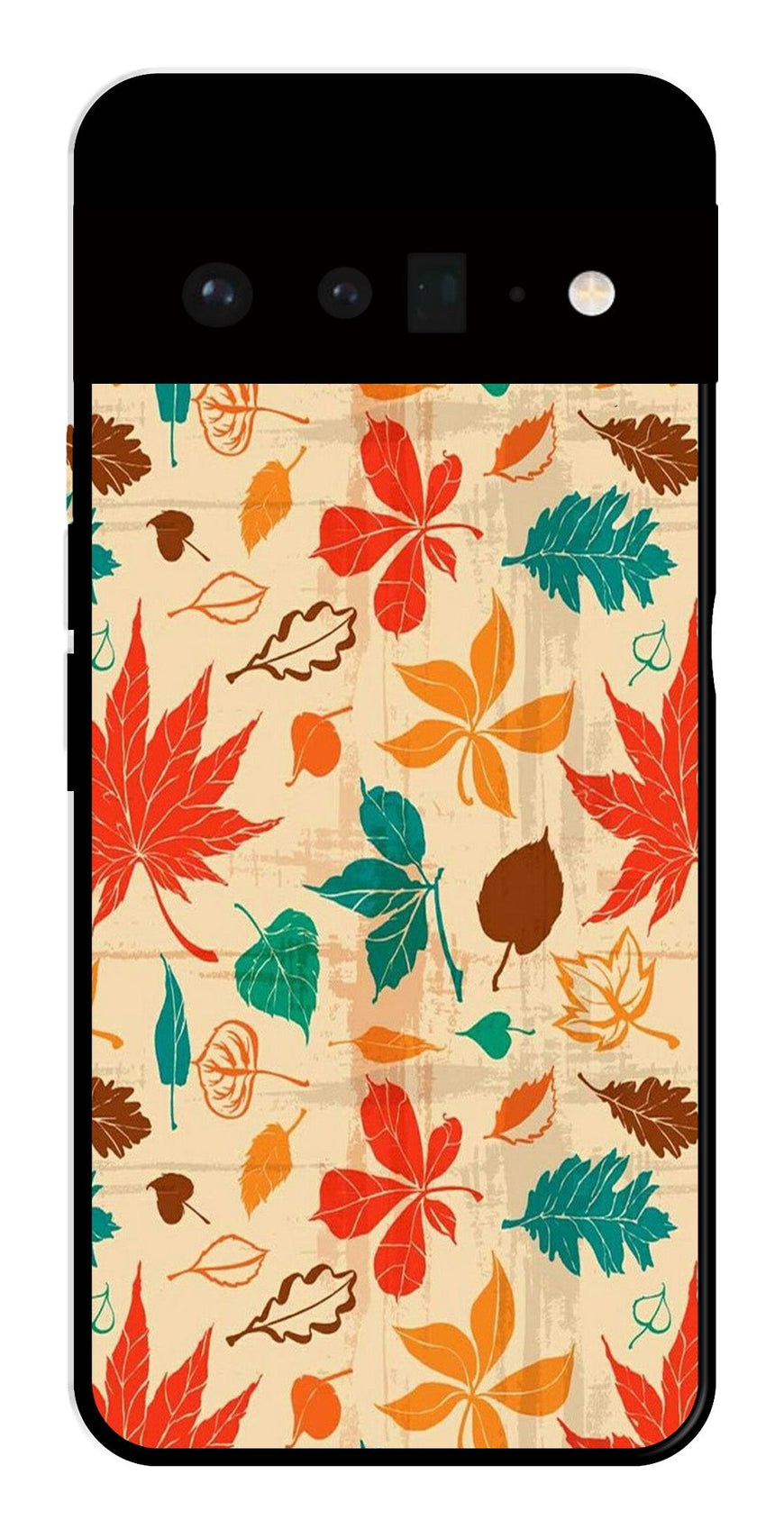 Leafs Design Metal Mobile Case for Google Pixel 6 Pro 5G   (Design No -14)