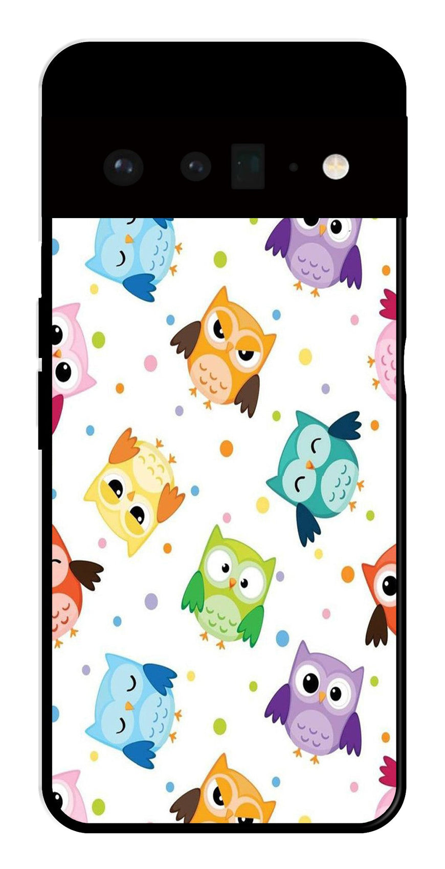 Owls Pattern Metal Mobile Case for Google Pixel 6 Pro 5G   (Design No -20)
