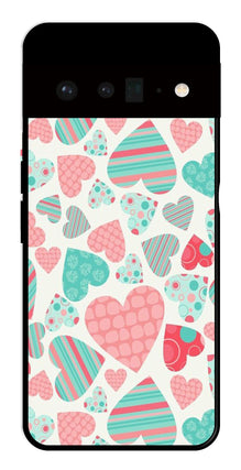 Hearts Pattern Metal Mobile Case for Google Pixel 6 Pro 5G