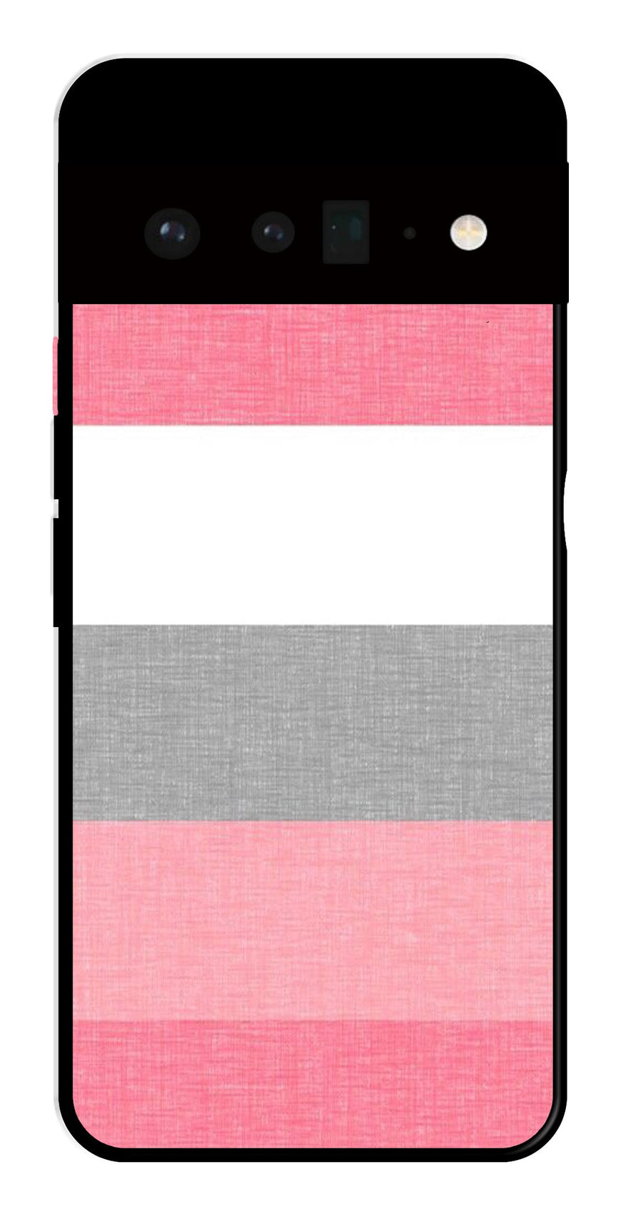 Pink Pattern Metal Mobile Case for Google Pixel 6 Pro 5G   (Design No -23)