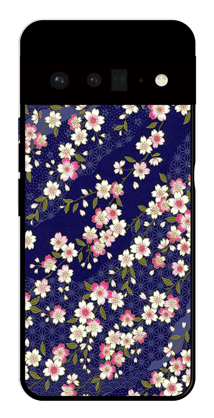Flower Design Metal Mobile Case for Google Pixel 6 Pro 5G   (Design No -25)