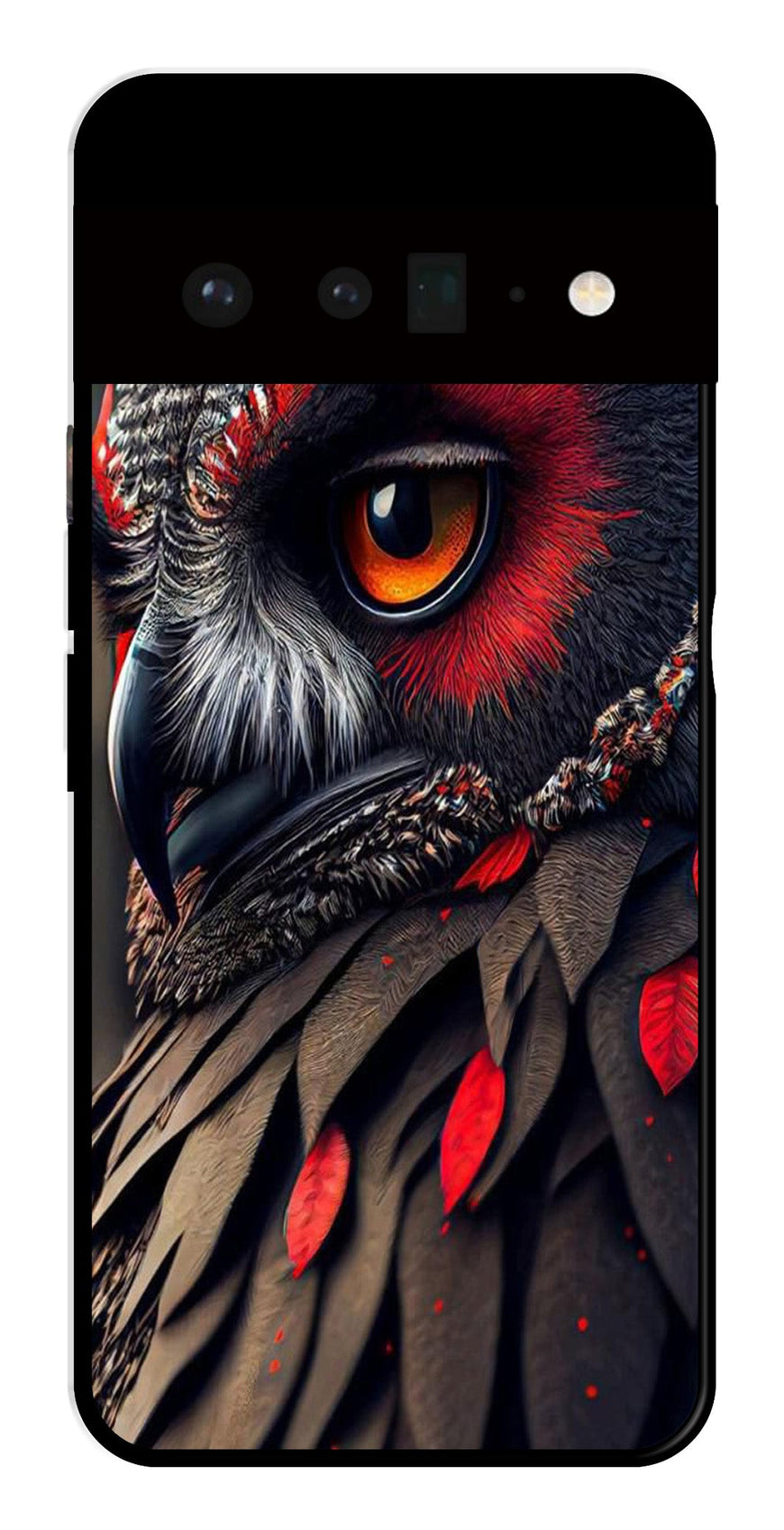 Owl Design Metal Mobile Case for Google Pixel 6 Pro 5G   (Design No -26)