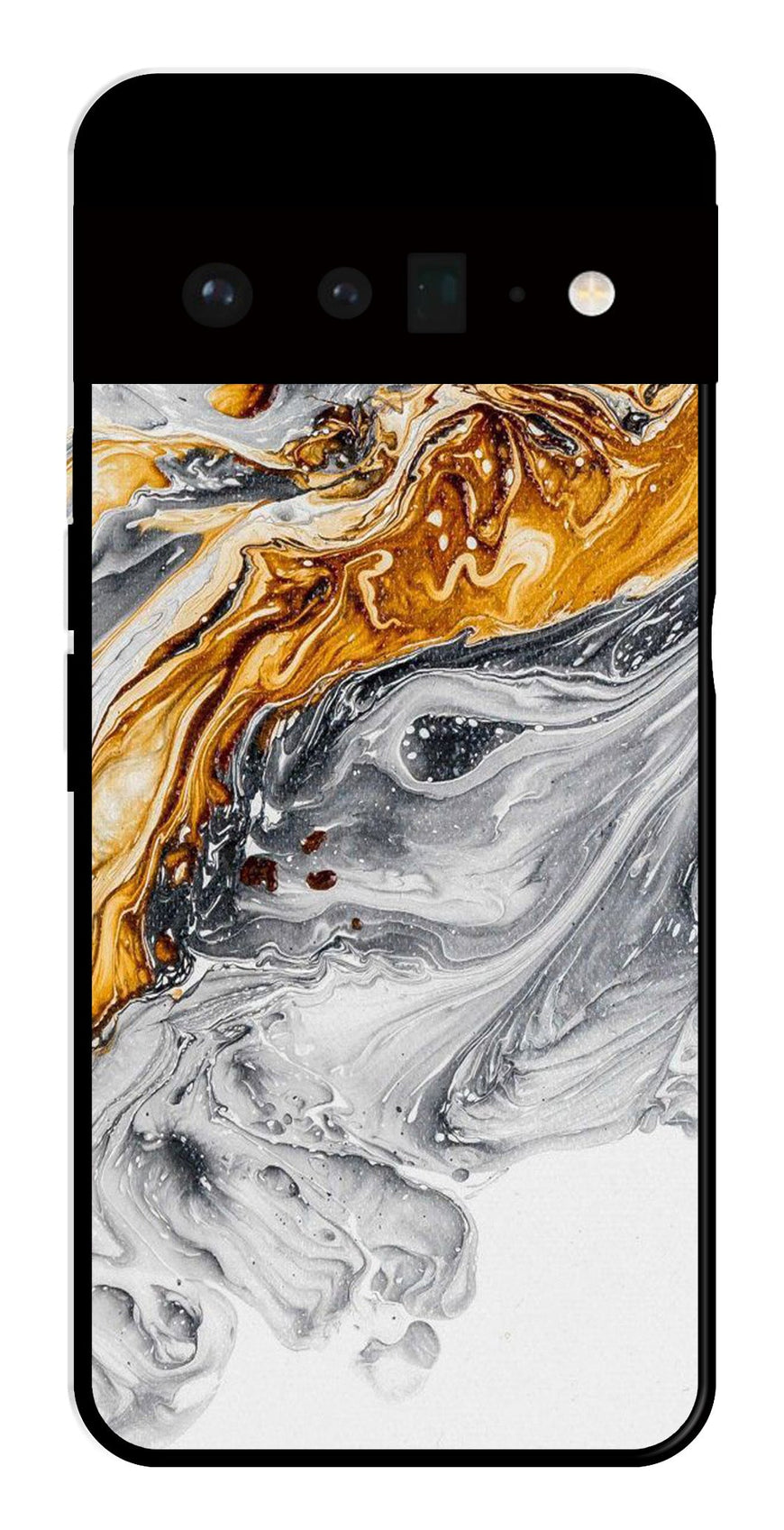 Marble Pattern Metal Mobile Case for Google Pixel 6 Pro 5G   (Design No -36)