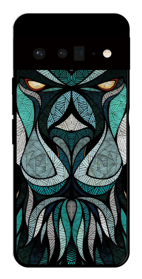 Lion Pattern Metal Mobile Case for Google Pixel 6 Pro 5G   (Design No -40)
