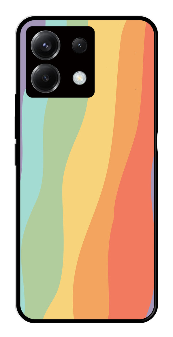 Muted Rainbow Metal Mobile Case for Poco X6 5G   (Design No -02)