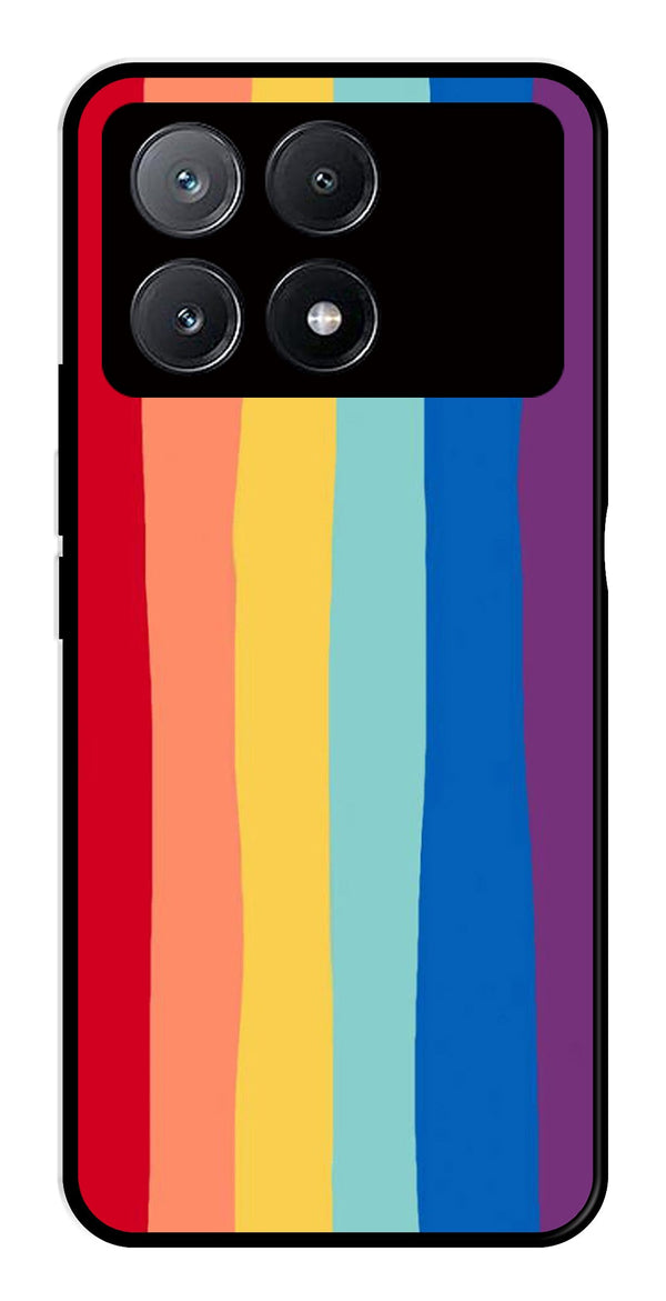 Rainbow MultiColor Metal Mobile Case for Poco X6 Pro 5G   (Design No -03)