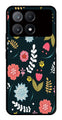 Floral Pattern2 Metal Mobile Case for Poco X6 Pro 5G   (Design No -12)