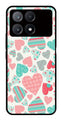 Hearts Pattern Metal Mobile Case for Poco X6 Pro 5G   (Design No -22)