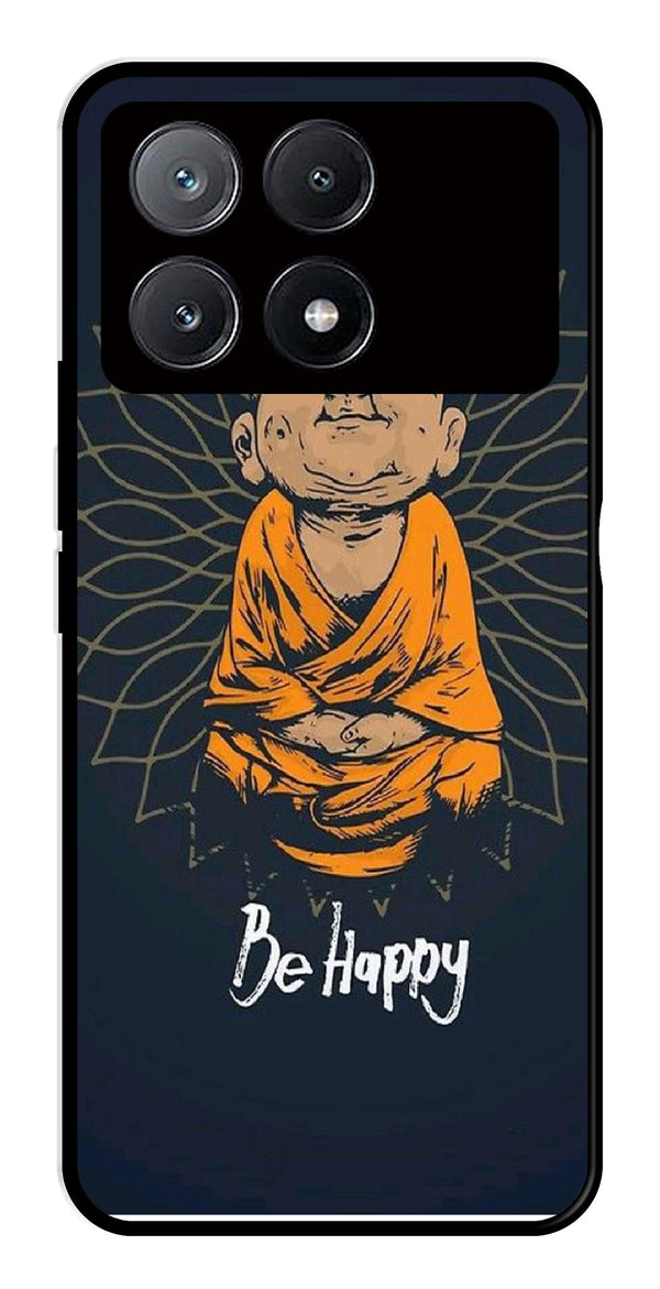 Be Happy Metal Mobile Case for Poco X6 Pro 5G   (Design No -27)