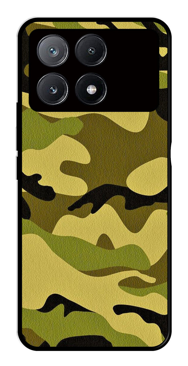 Army Pattern Metal Mobile Case for Poco X6 Pro 5G   (Design No -35)