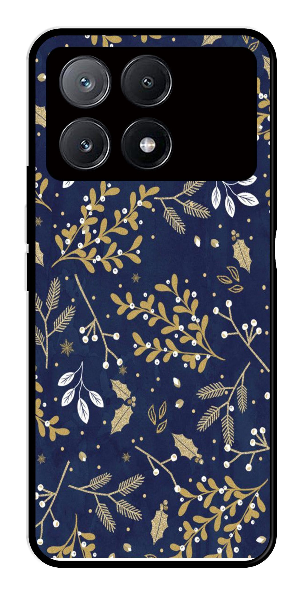 Floral Pattern  Metal Mobile Case for Poco X6 Pro 5G   (Design No -52)