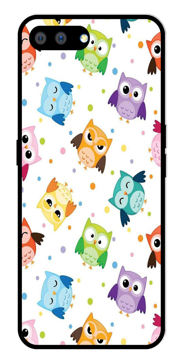 Owls Pattern Metal Mobile Case for Realme A3s   (Design No -20)
