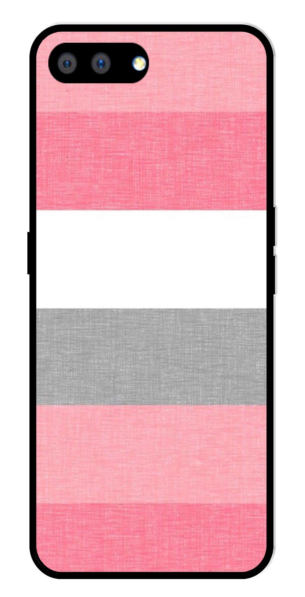 Pink Pattern Metal Mobile Case for Realme A3s   (Design No -23)