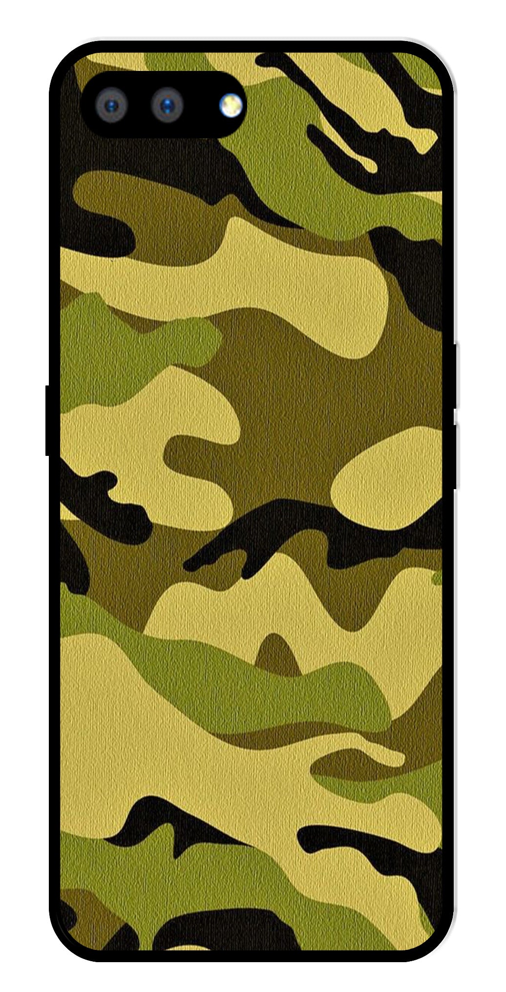 Army Pattern Metal Mobile Case for Realme A3s   (Design No -35)