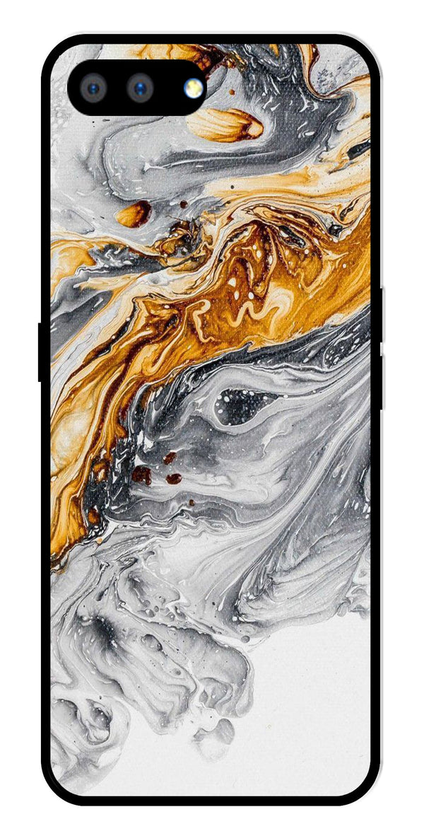 Marble Pattern Metal Mobile Case for Realme A3s   (Design No -36)