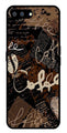 Coffee Pattern Metal Mobile Case for Realme A3s   (Design No -37)