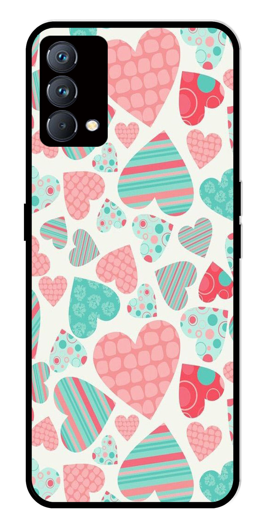 Hearts Pattern Metal Mobile Case for Realme GT Master Edition   (Design No -22)