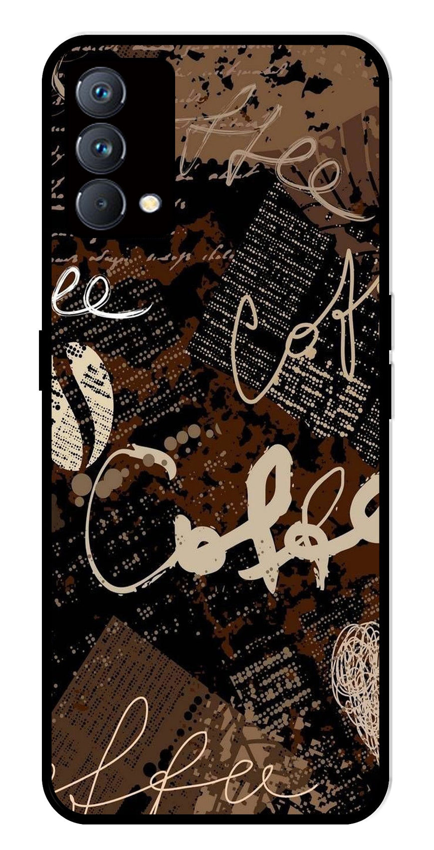 Coffee Pattern Metal Mobile Case for Realme GT Master Edition   (Design No -37)