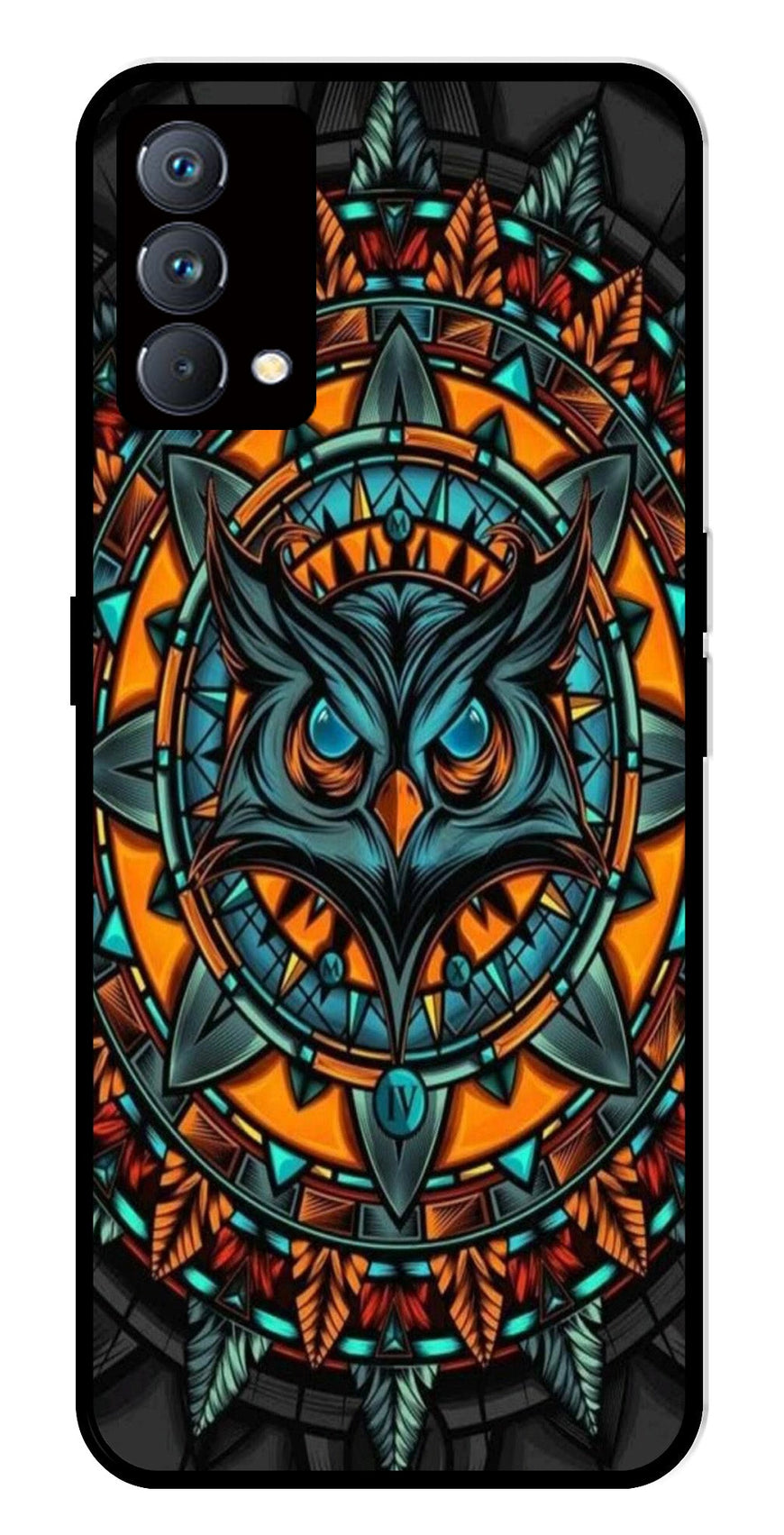 Owl Pattern Metal Mobile Case for Realme GT Master Edition   (Design No -42)
