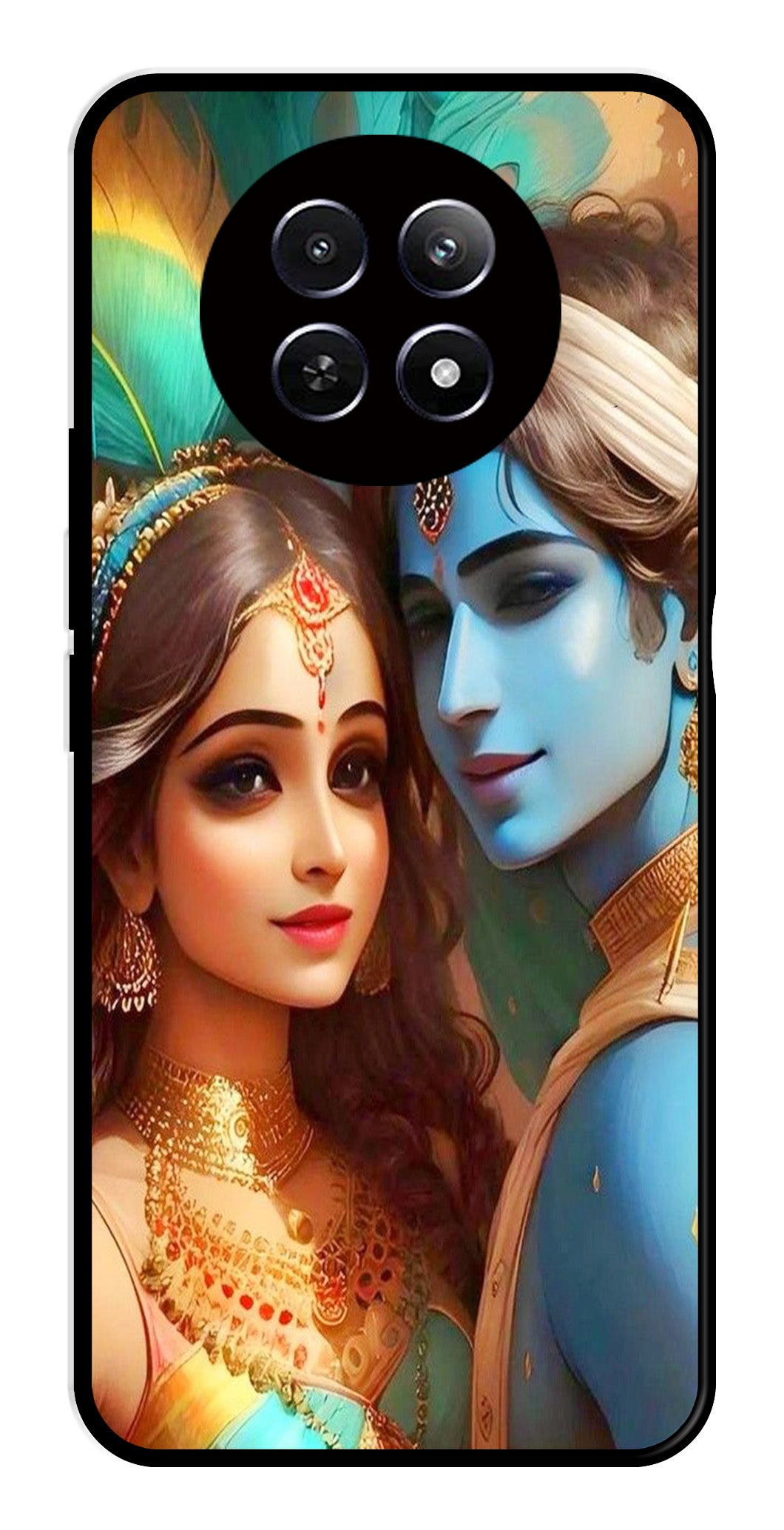 Lord Radha Krishna Metal Mobile Case for Realme 12X 5G   (Design No -01)