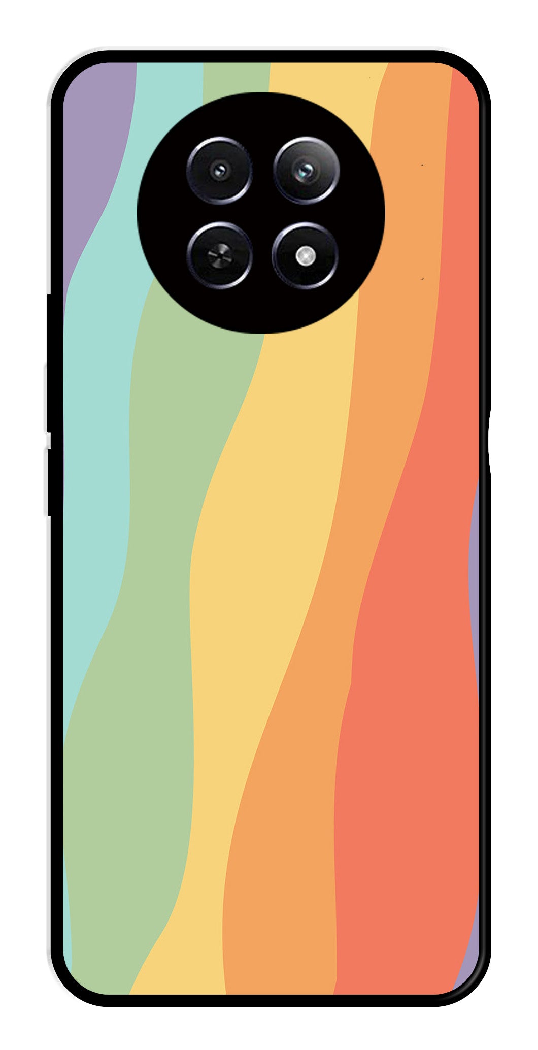 Muted Rainbow Metal Mobile Case for Realme 12X 5G   (Design No -02)