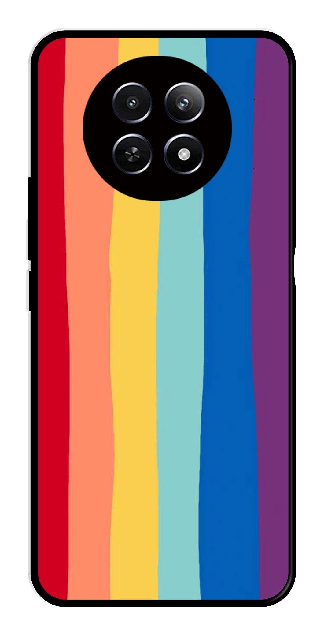 Rainbow MultiColor Metal Mobile Case for Realme 12X 5G   (Design No -03)