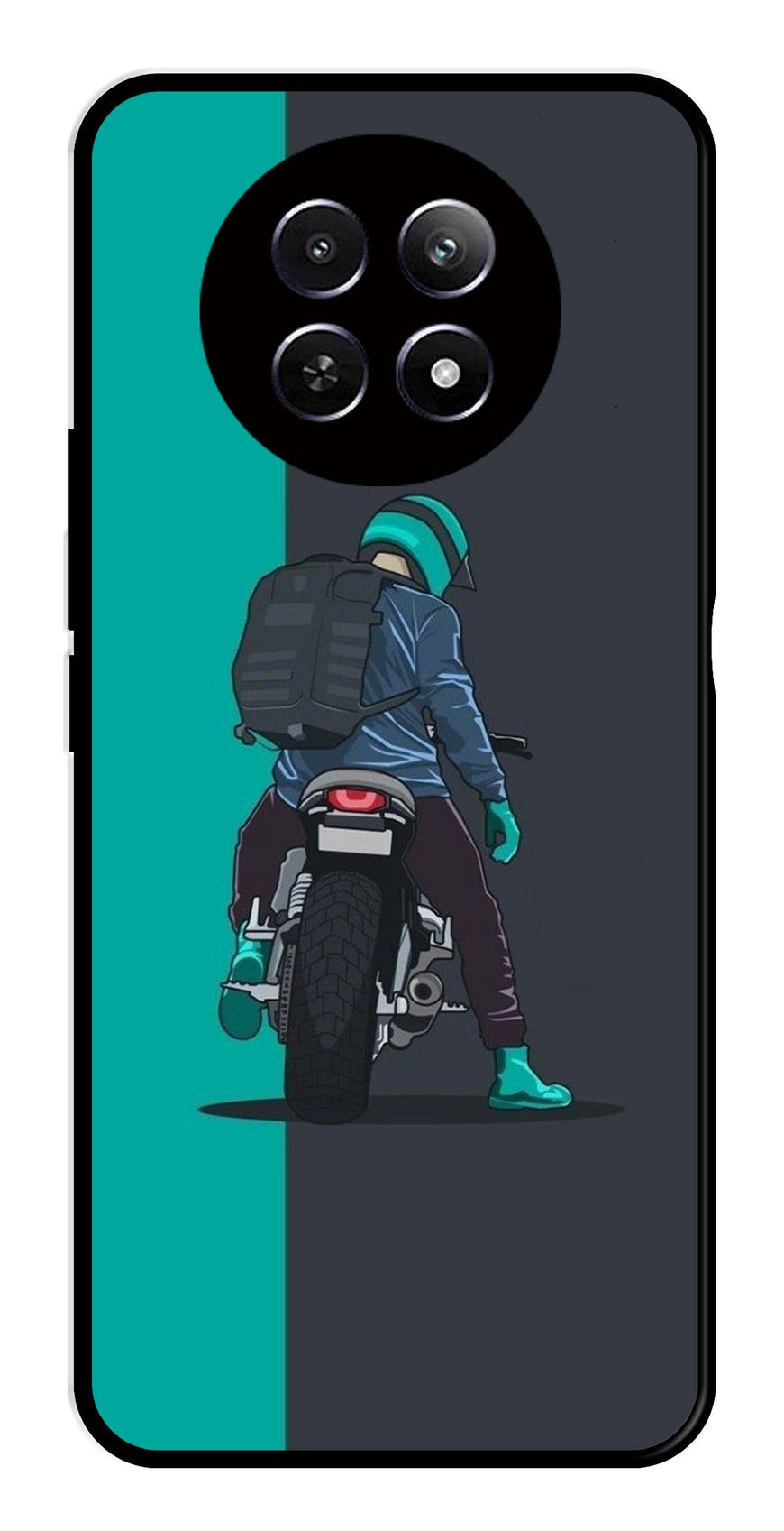 Bike Lover Metal Mobile Case for Realme 12 5G   (Design No -05)