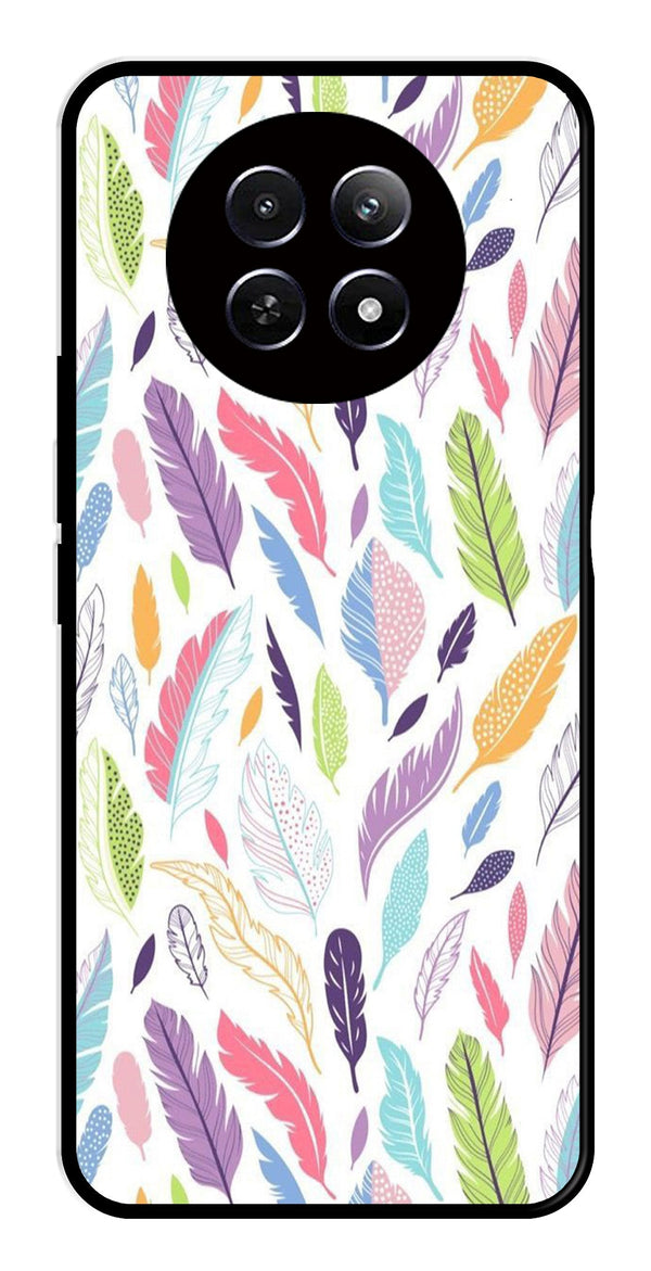 Colorful Feathers Metal Mobile Case for Realme 12X 5G   (Design No -06)