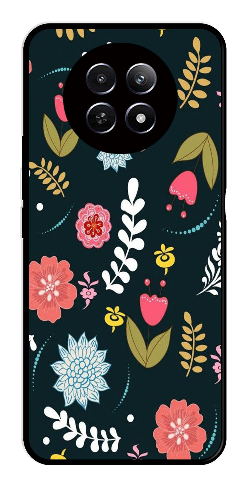 Floral Pattern2 Metal Mobile Case for Realme 12 5G   (Design No -12)