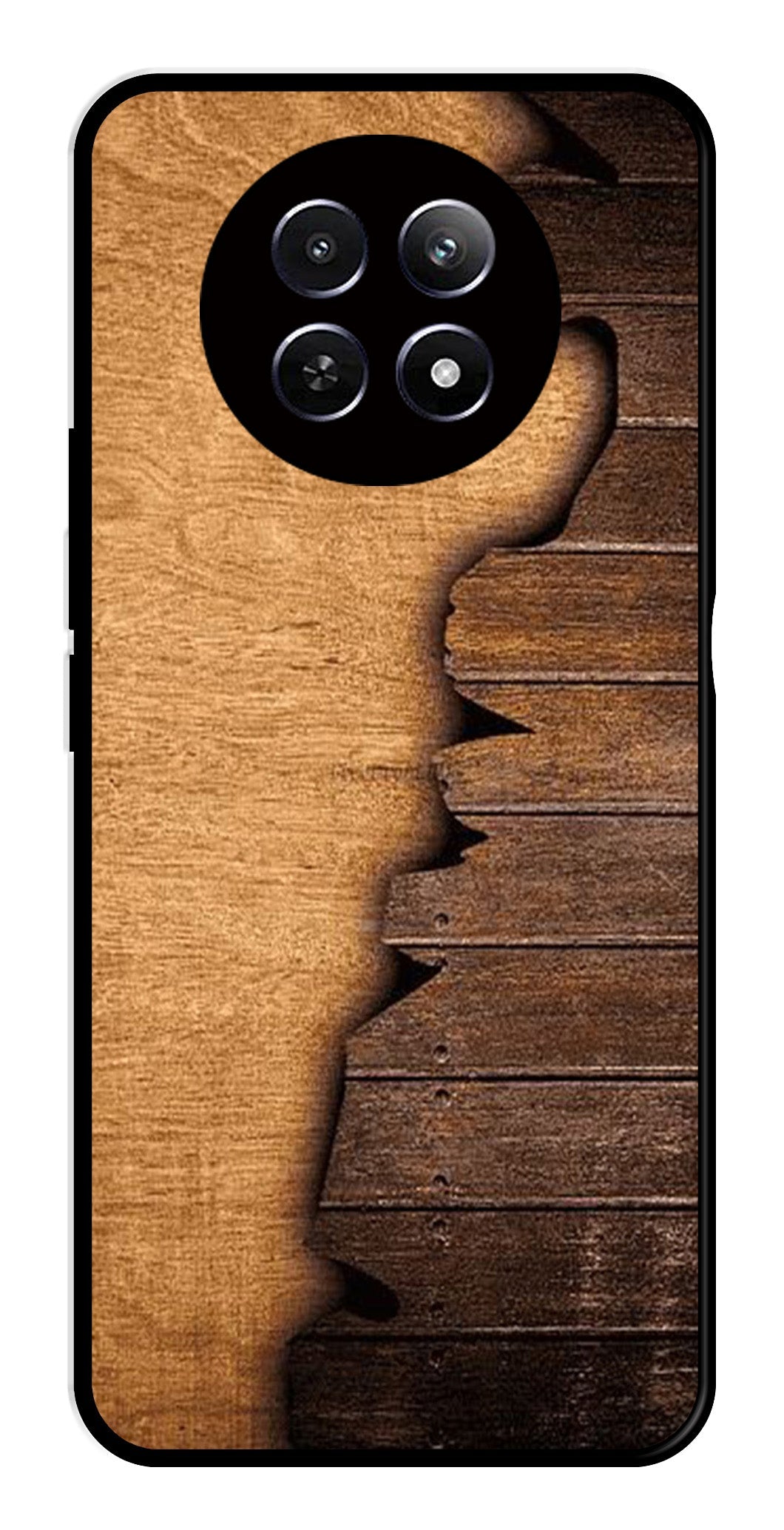 Wooden Design Metal Mobile Case for Realme 12X 5G   (Design No -13)