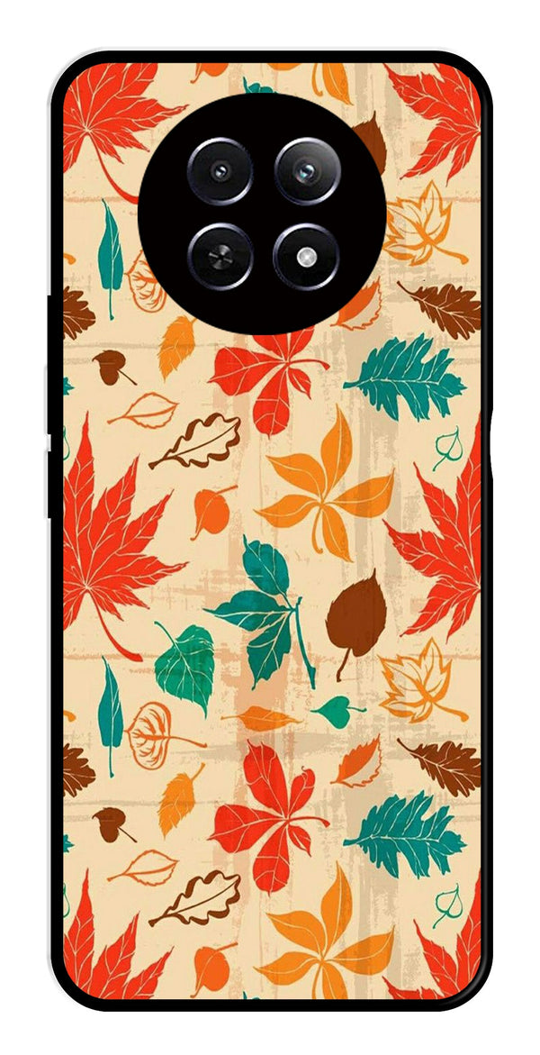 Leafs Design Metal Mobile Case for Realme 12X 5G   (Design No -14)