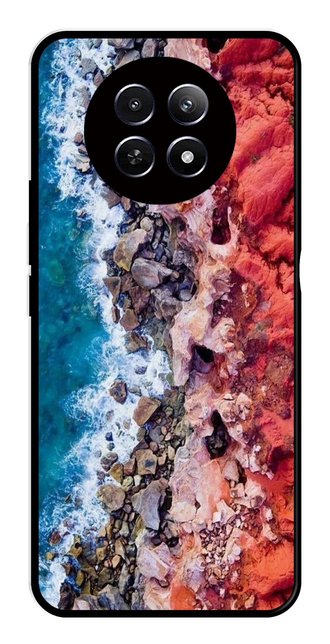 Sea Shore Metal Mobile Case for Realme 12X 5G   (Design No -18)