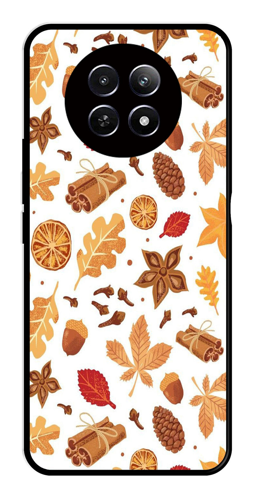Autumn Leaf Metal Mobile Case for Realme 12 5G   (Design No -19)